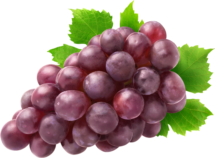 Red Grapes with Leaves